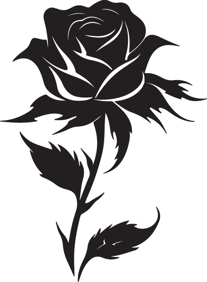 roos bloem silhouet vector illustratie wit achtergrond