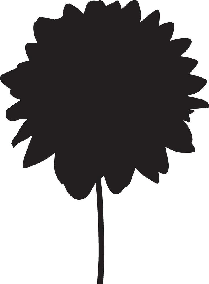 dahlia bloem silhouet vector illustratie wit achtergrond