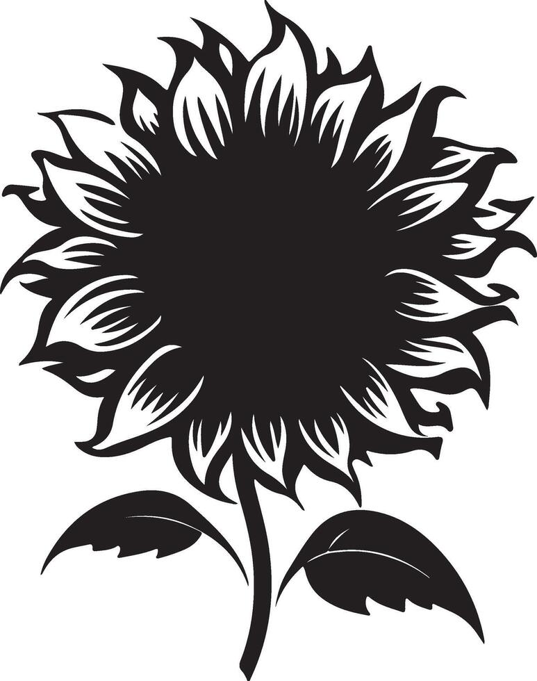 zonnebloem silhouet vector illustratie wit achtergrond