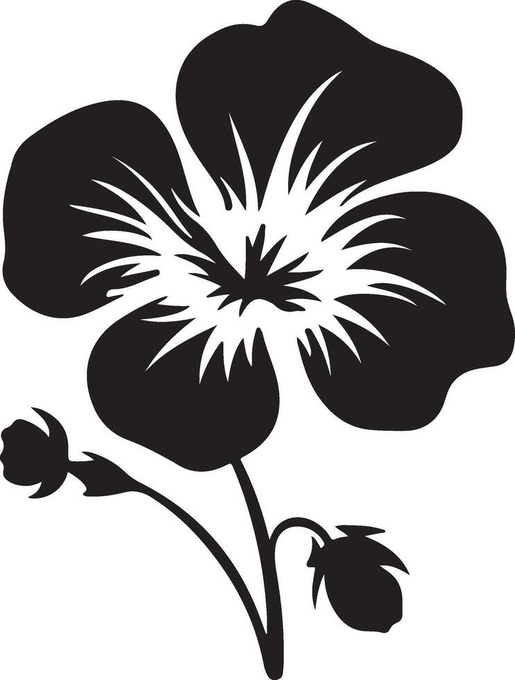 geranium bloem silhouet vector illustratie wit achtergrond