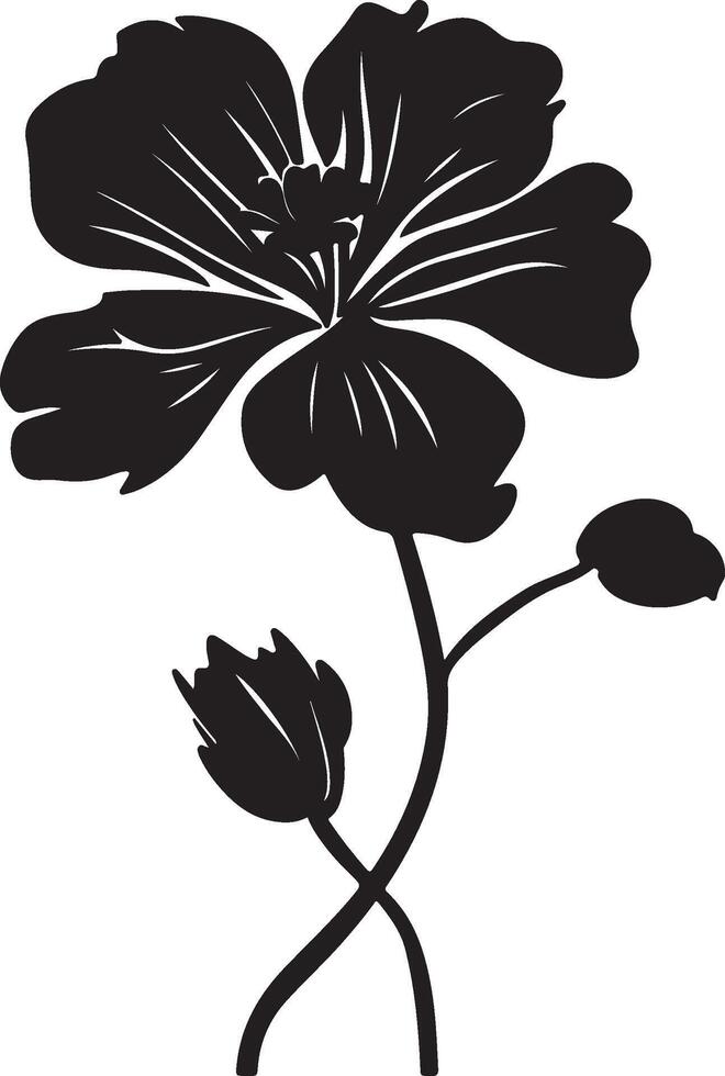 geranium bloem silhouet vector illustratie wit achtergrond