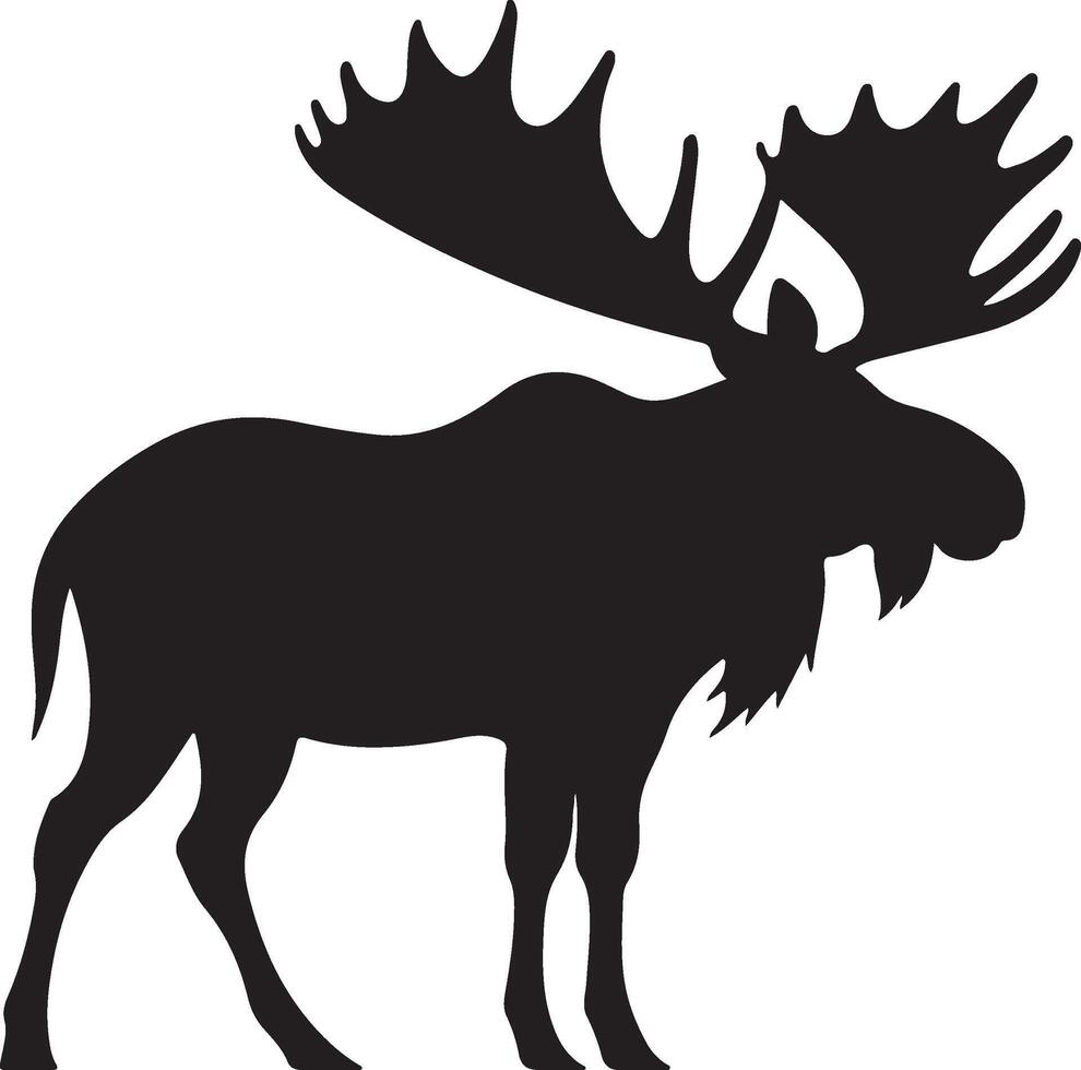 eland silhouet vector illustratie wit achtergrond