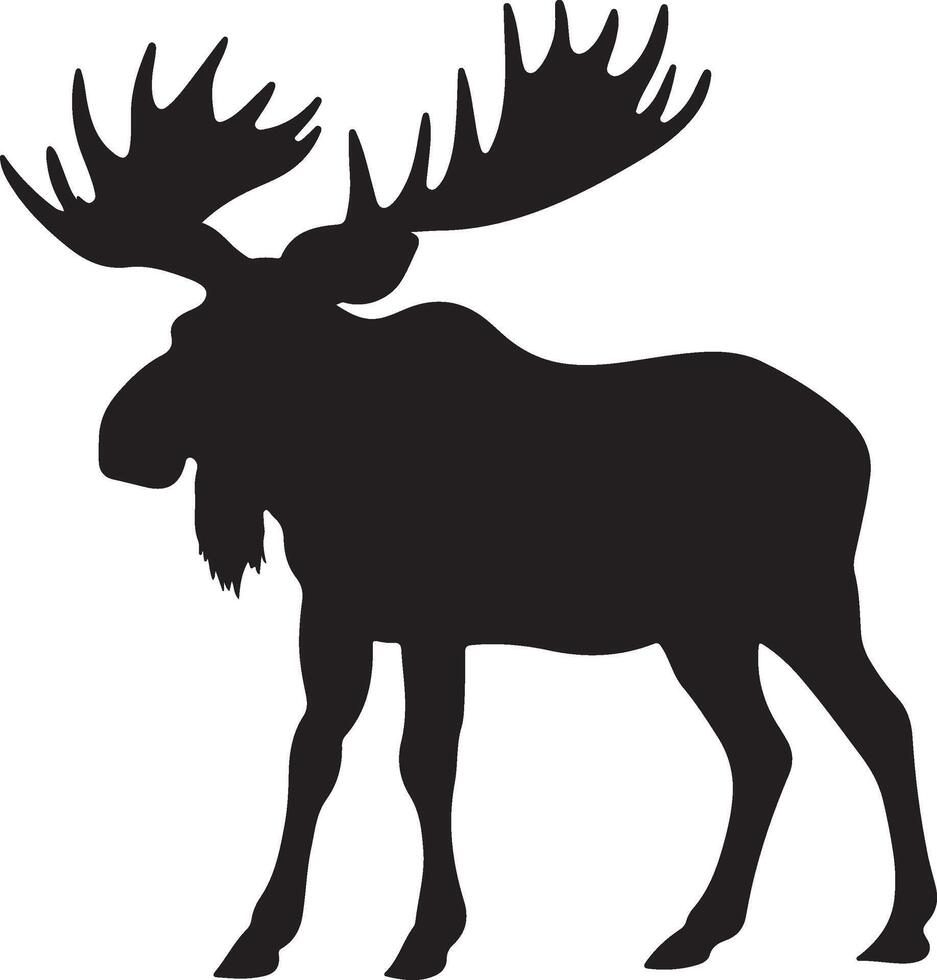 eland silhouet vector illustratie wit achtergrond