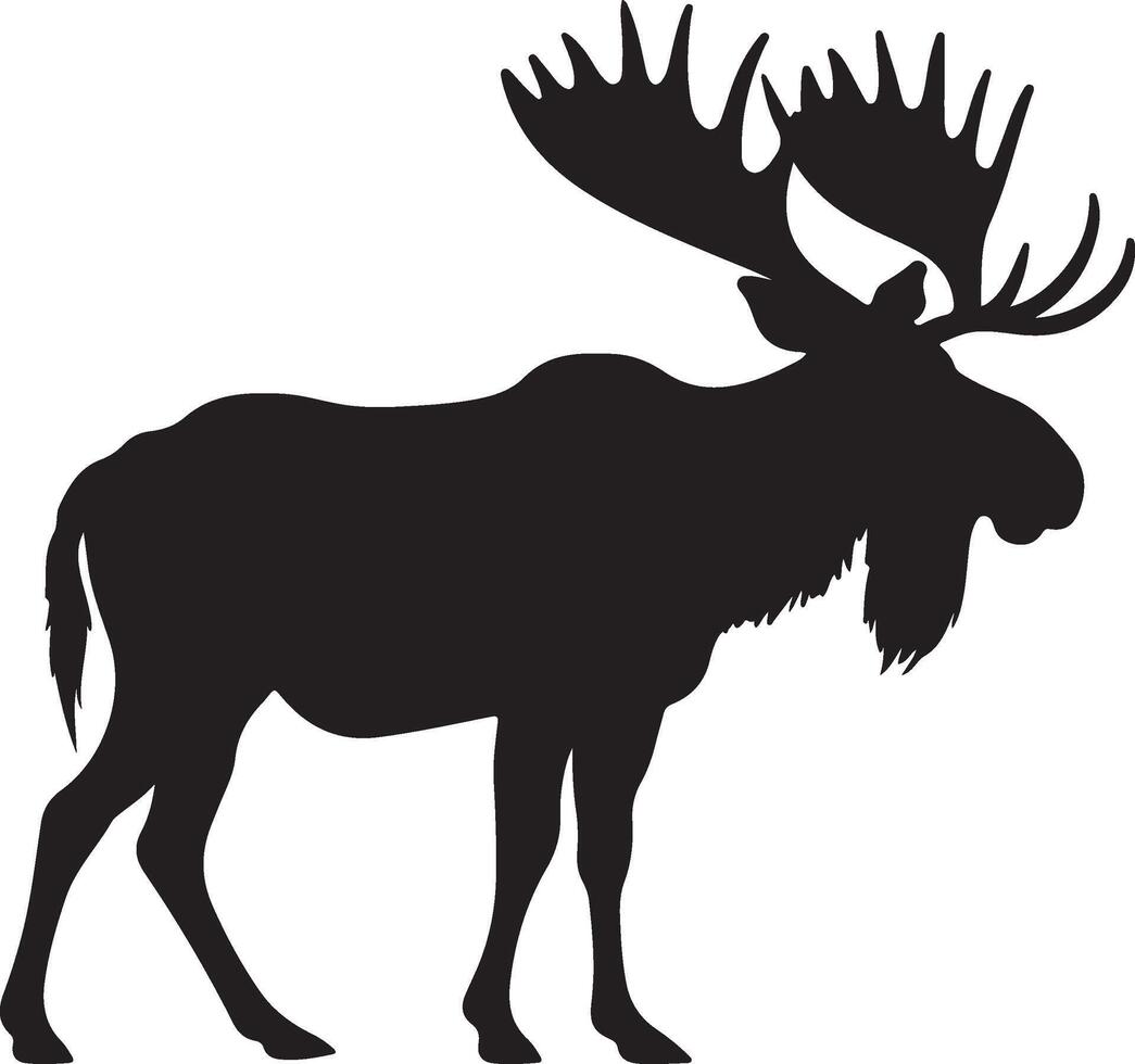 eland silhouet vector illustratie wit achtergrond