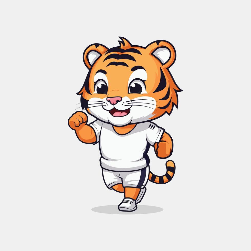 sport- tijger mascotte of icoon sjabloon vector