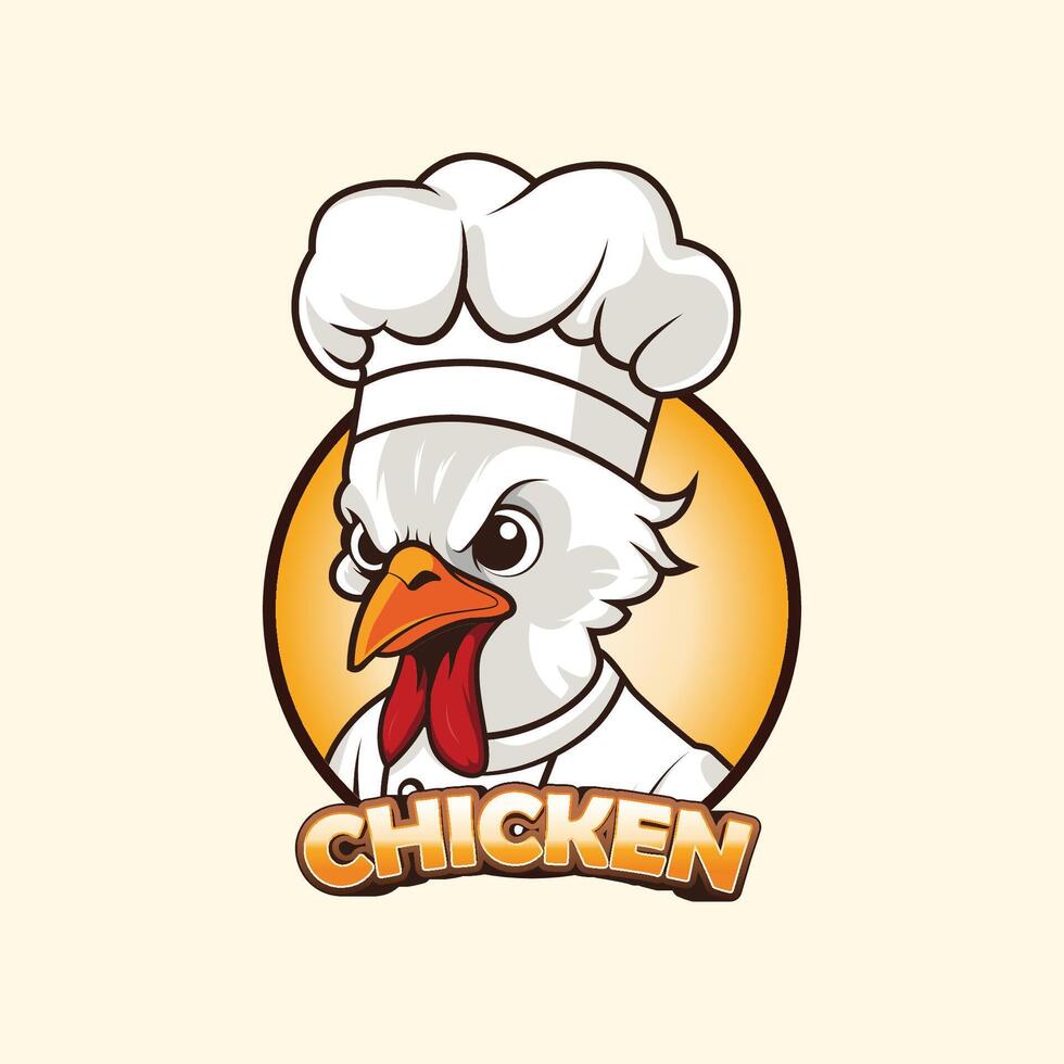 mascotte of logo van meester kip koken vector