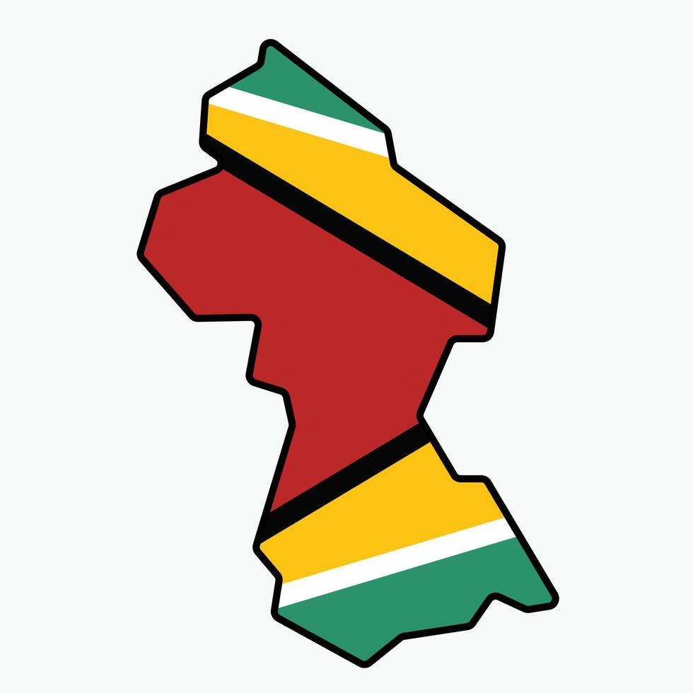 schets tekening van Guyana vlag kaart. vector
