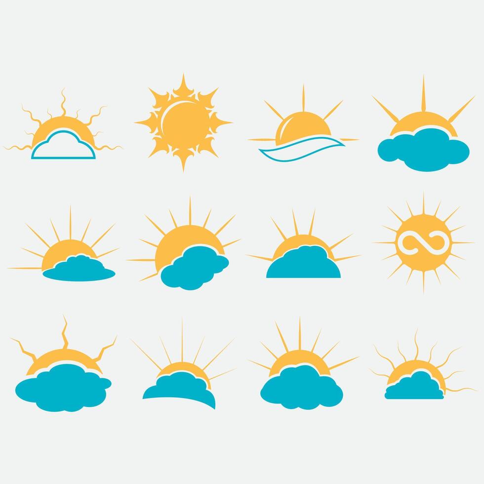 verzameling van zon logos vector