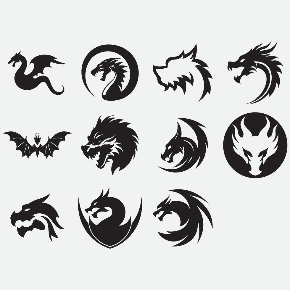 verzameling van draak logos vector