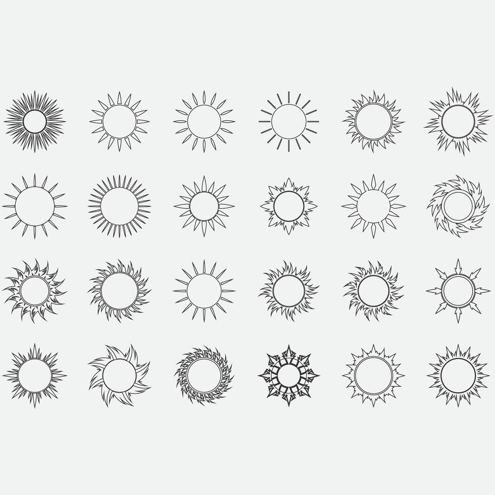 verzameling van zon logos vector