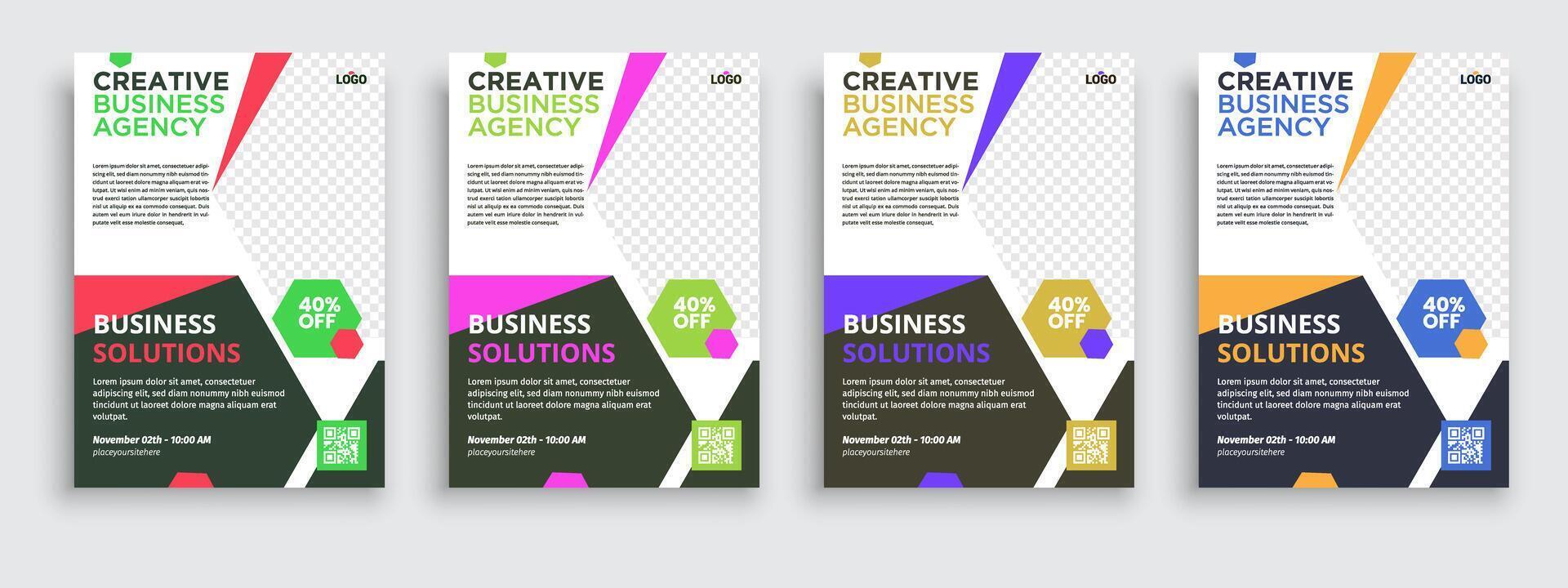 corporate business flyer poster pamflet brochure cover ontwerp lay-out achtergrond, twee kleuren schema, vector sjabloon in a4-formaat - vector