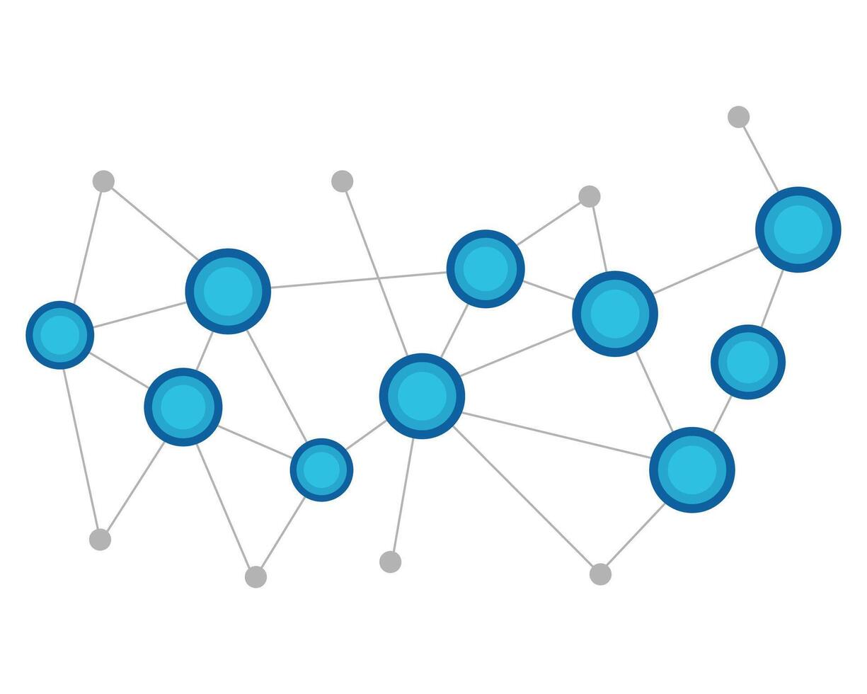 sociaal netwerk concept. sociaal media netwerk. groei achtergrond met lijnen, cirkels. verbonden symbolen voor digitaal, interactief, markt, aansluiten, communiceren, globaal concepten. vector