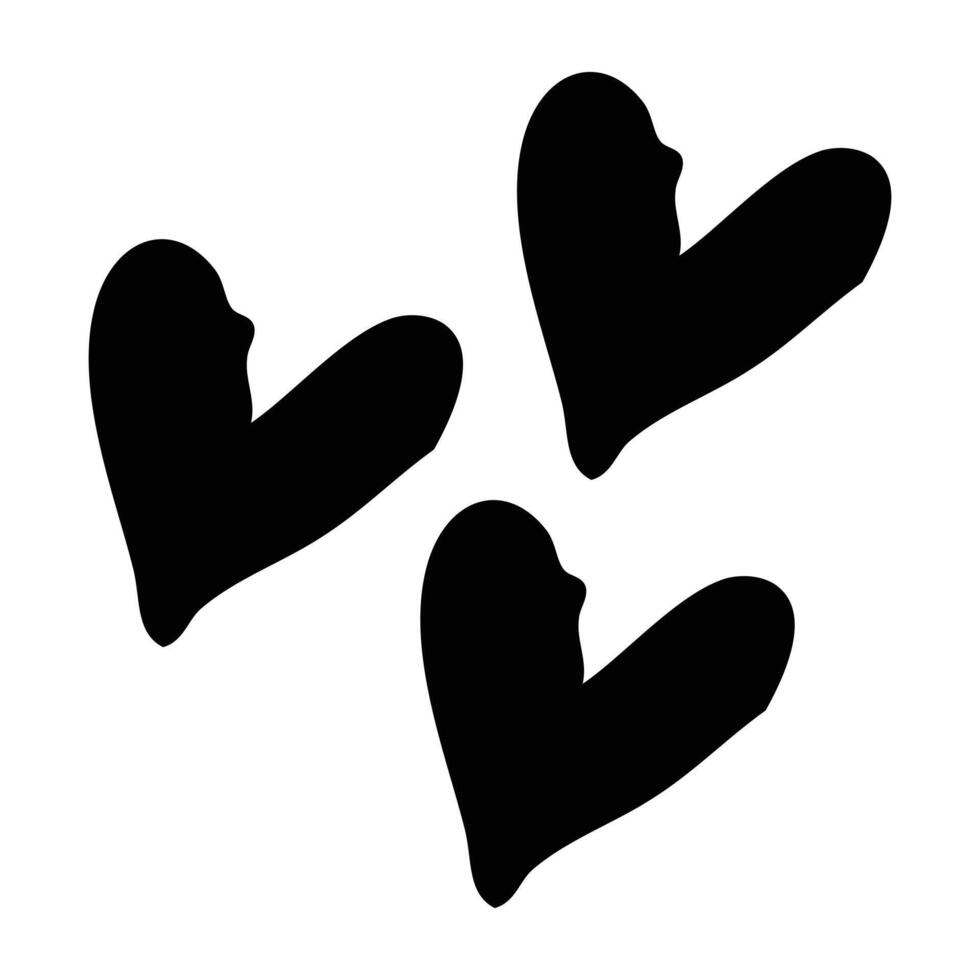 reeks van zwart abstract harten. hart icoon. liefde. hart vorm geven aan. vector illustratie