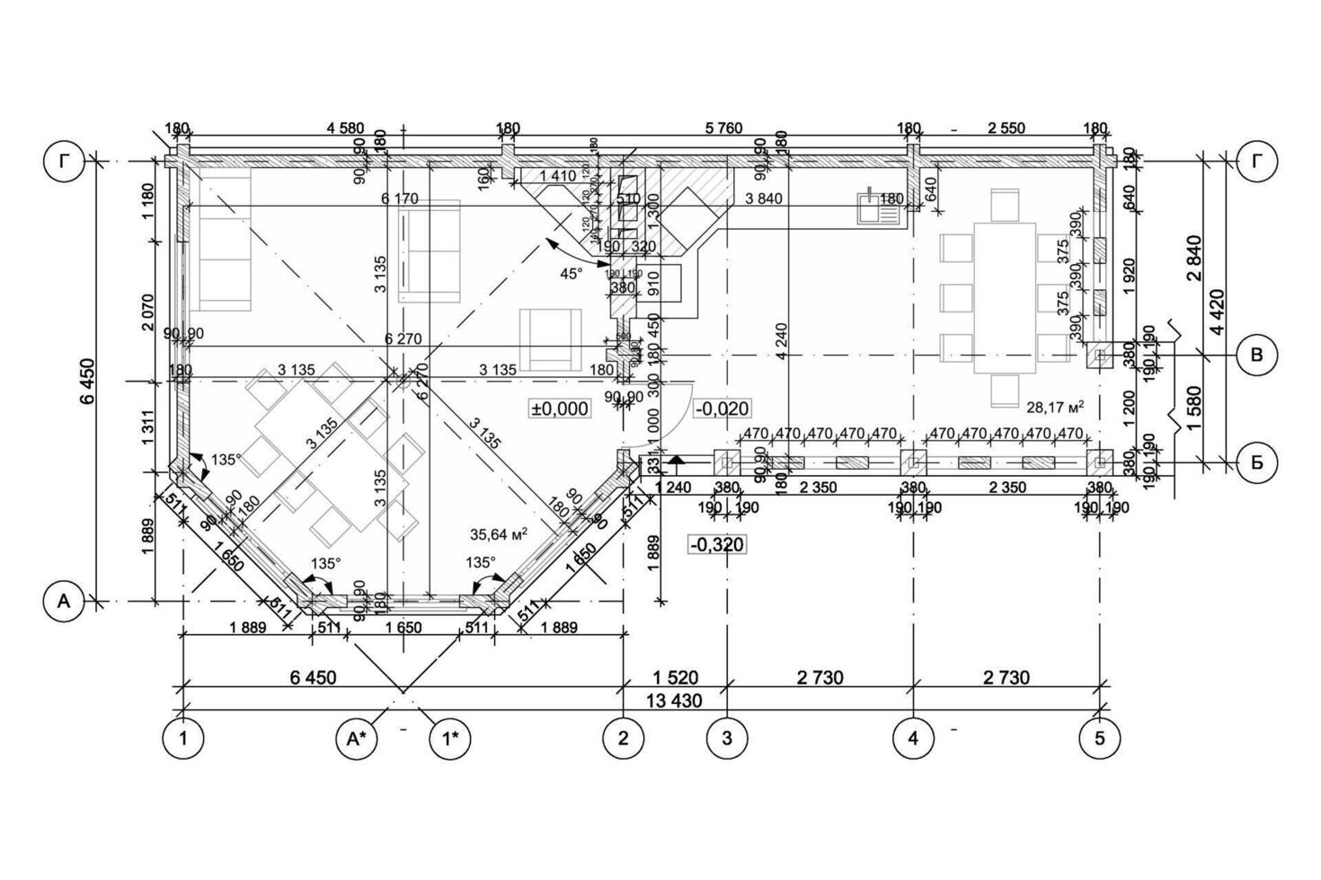 Prieel dak spanten vector illustratie. gedetailleerd bouwkundig 3d plan