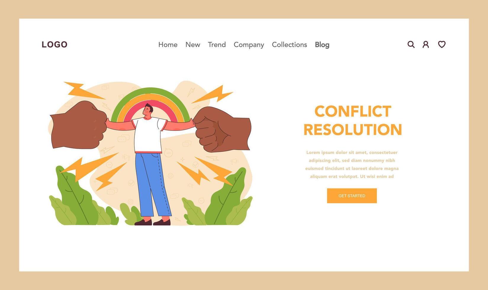 conflict resolutie concept. vlak vector illustratie