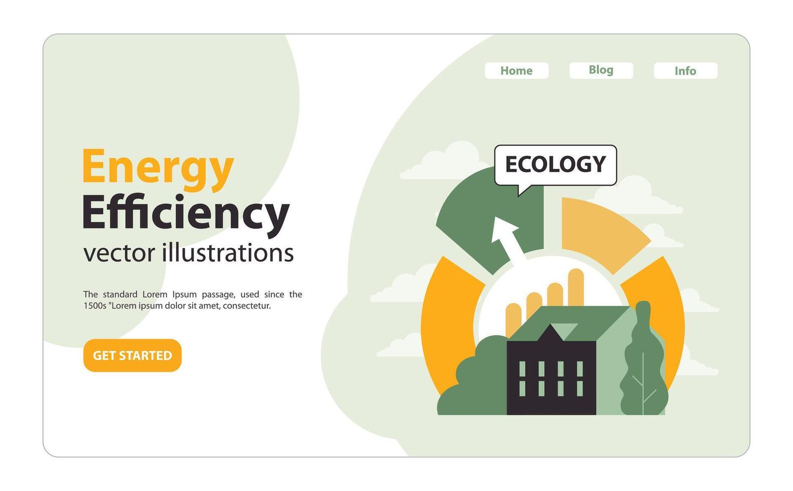 fabriek binnen energiezuinig tabel portretteert duurzaamheid. vlak vector illustratie.