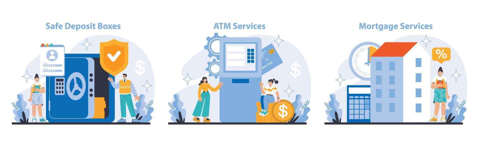 bank Diensten concept. vlak vector illustratie.