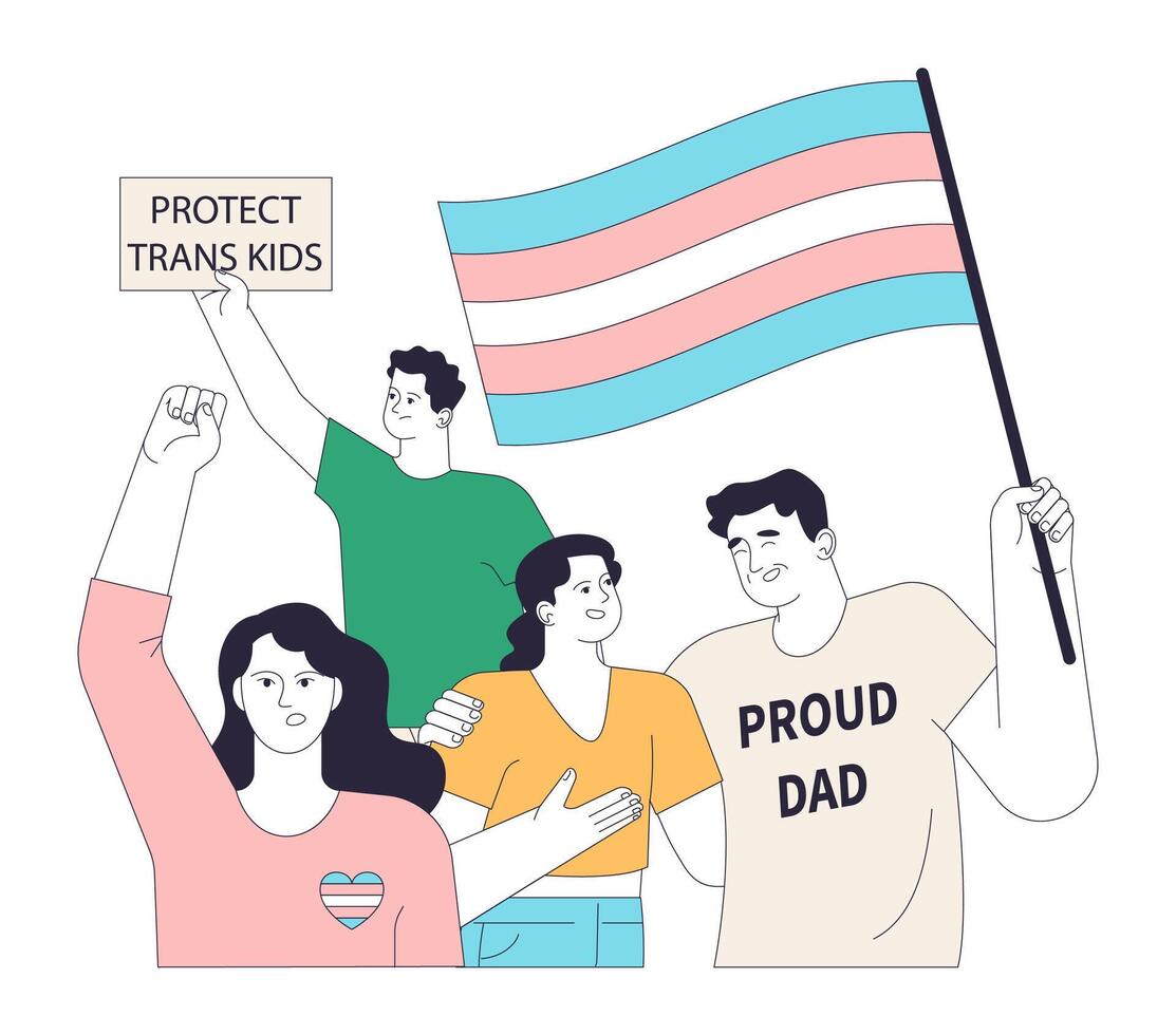 lgbtq trots. ondersteunend familie en vrienden eenheid Bij een trots evenement, vector