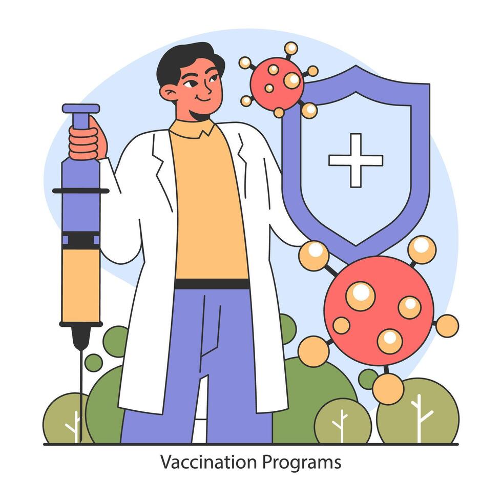 vaccinatie programma's concept. vlak vector illustratie.