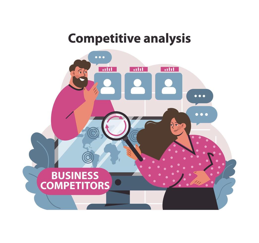 competitief analyse concept. vector