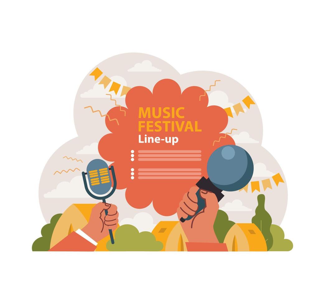 muziek- festival. vlak vector illustratie