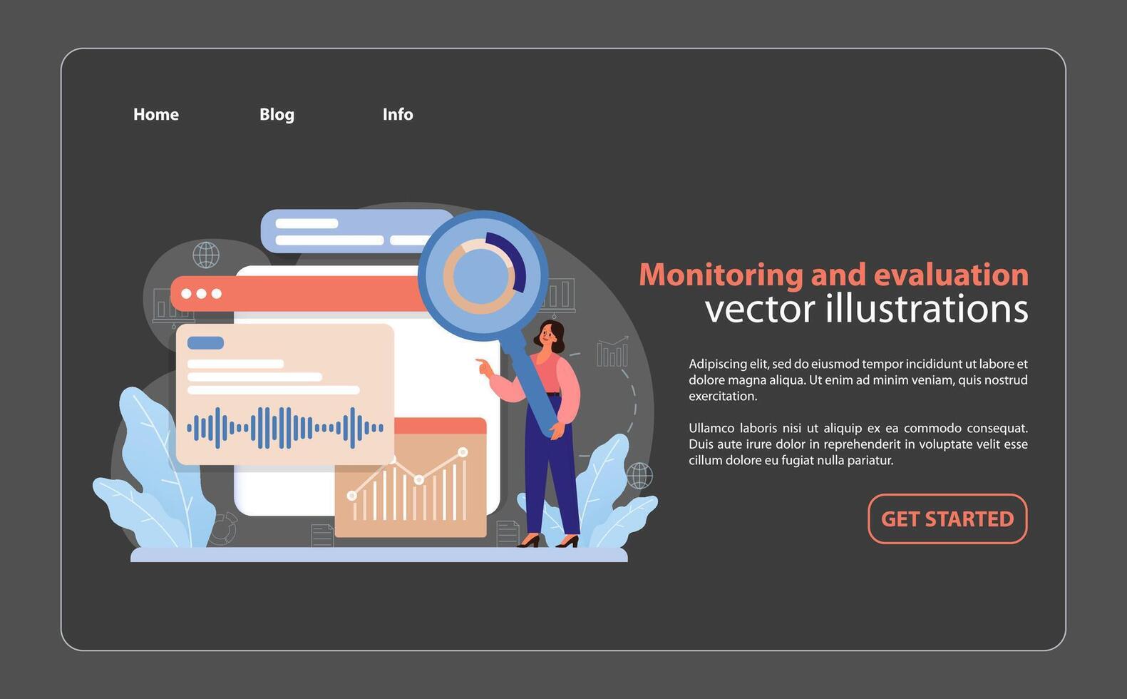 toezicht houden en evaluatie. een expressief vector illustratie presentatie van de kritiek rol van voortdurende beoordeling.