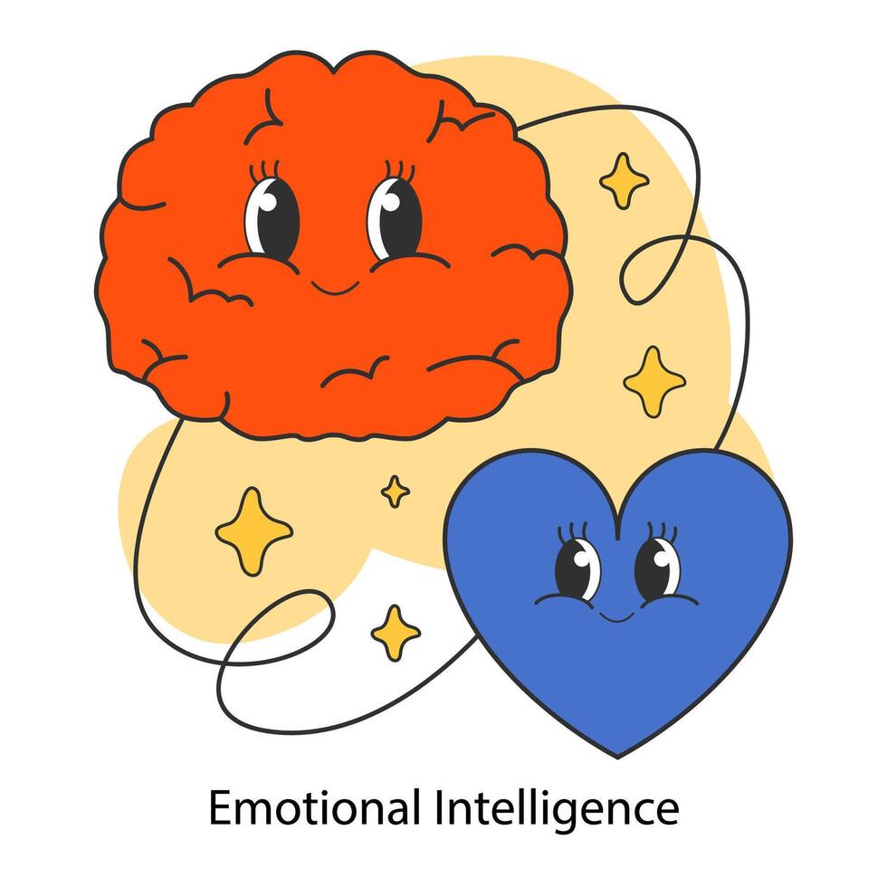 emotioneel intelligentie. emotie balans en controle vaardigheid. eq ontwikkeling. vector