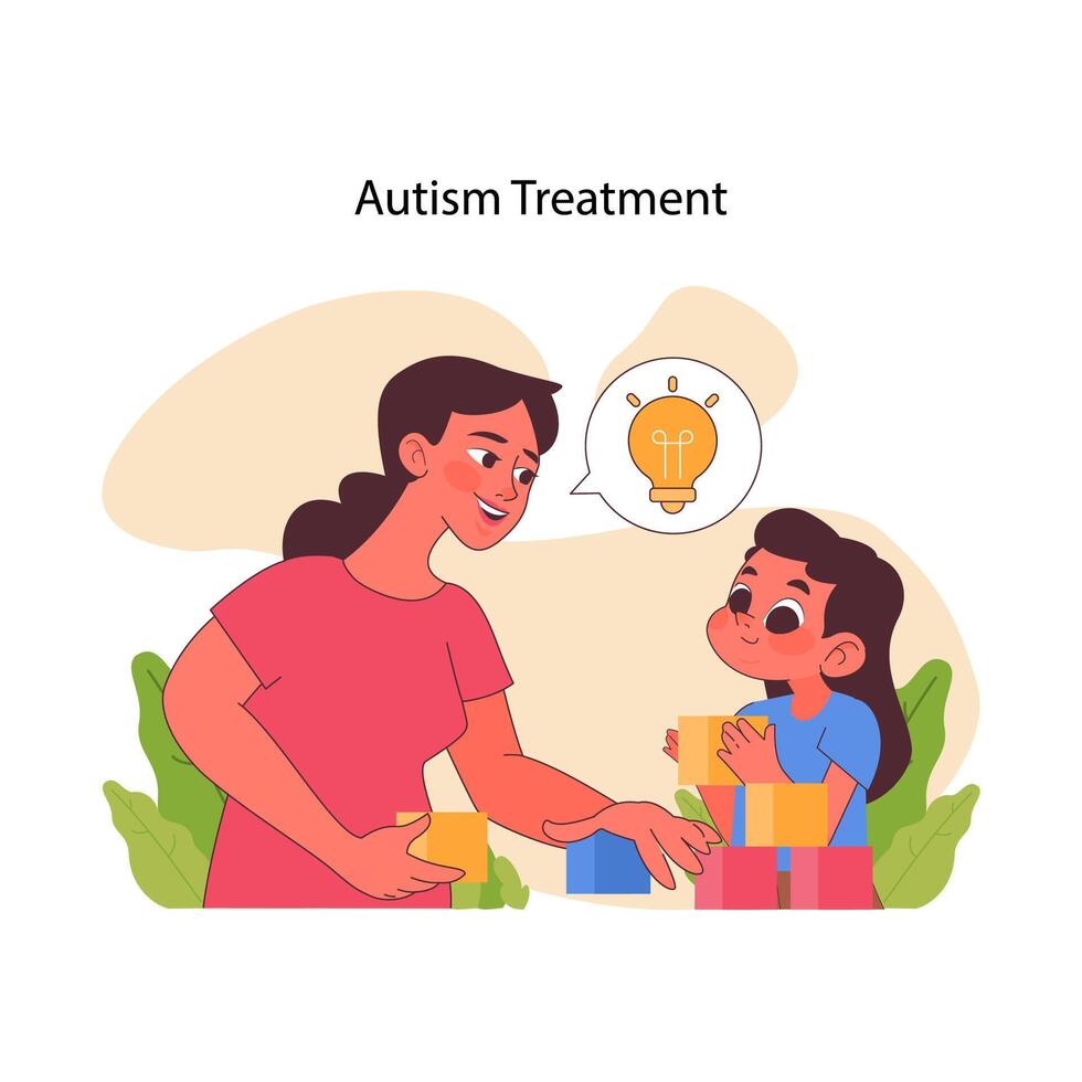 autisme behandeling. vlak vector illustratie