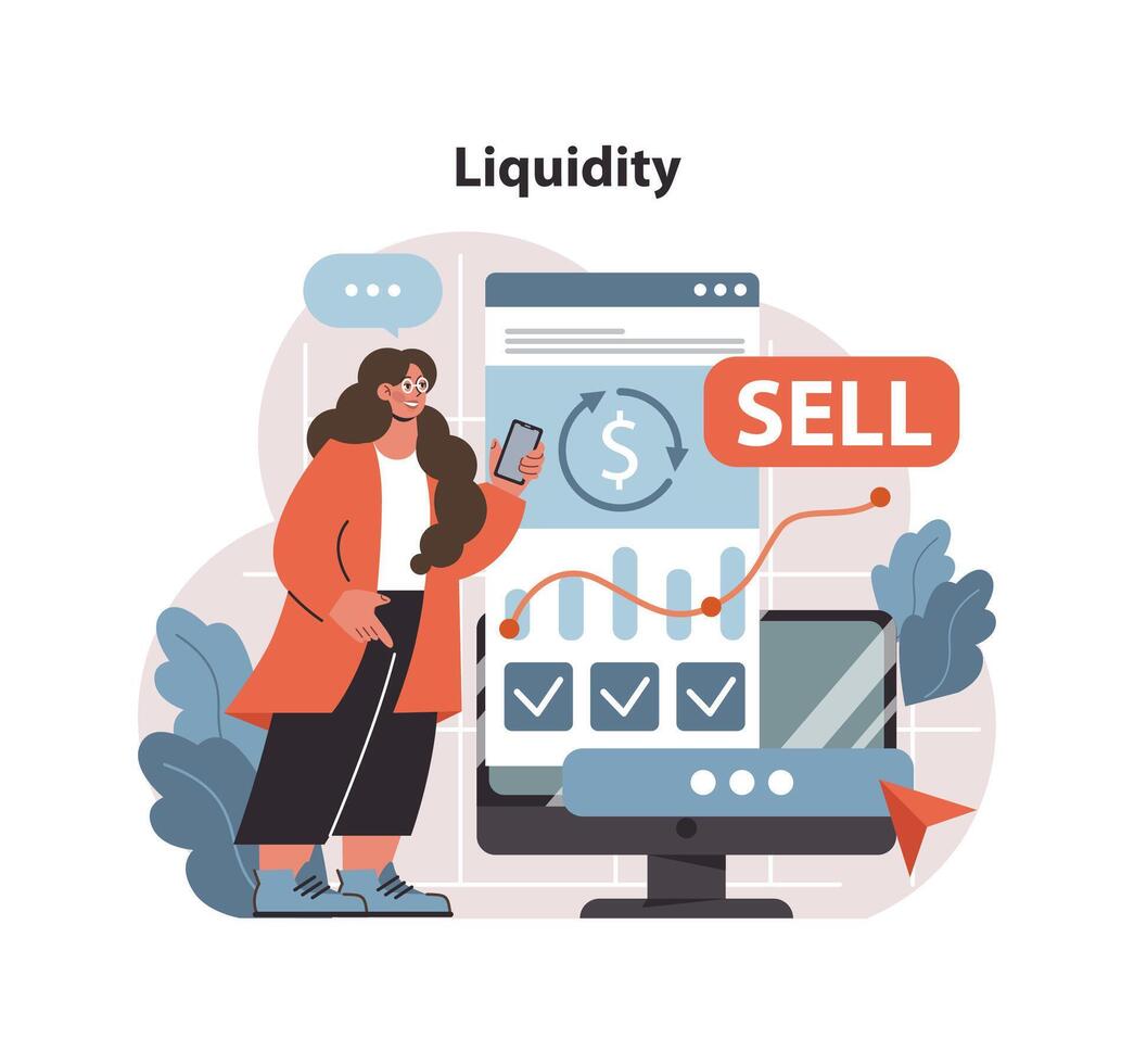 liquiditeit concept. vlak vector illustratie.
