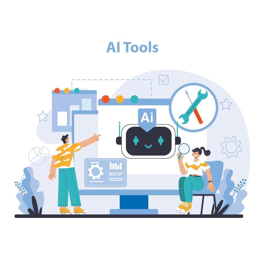 ai gereedschap concept. vlak vector illustratie.