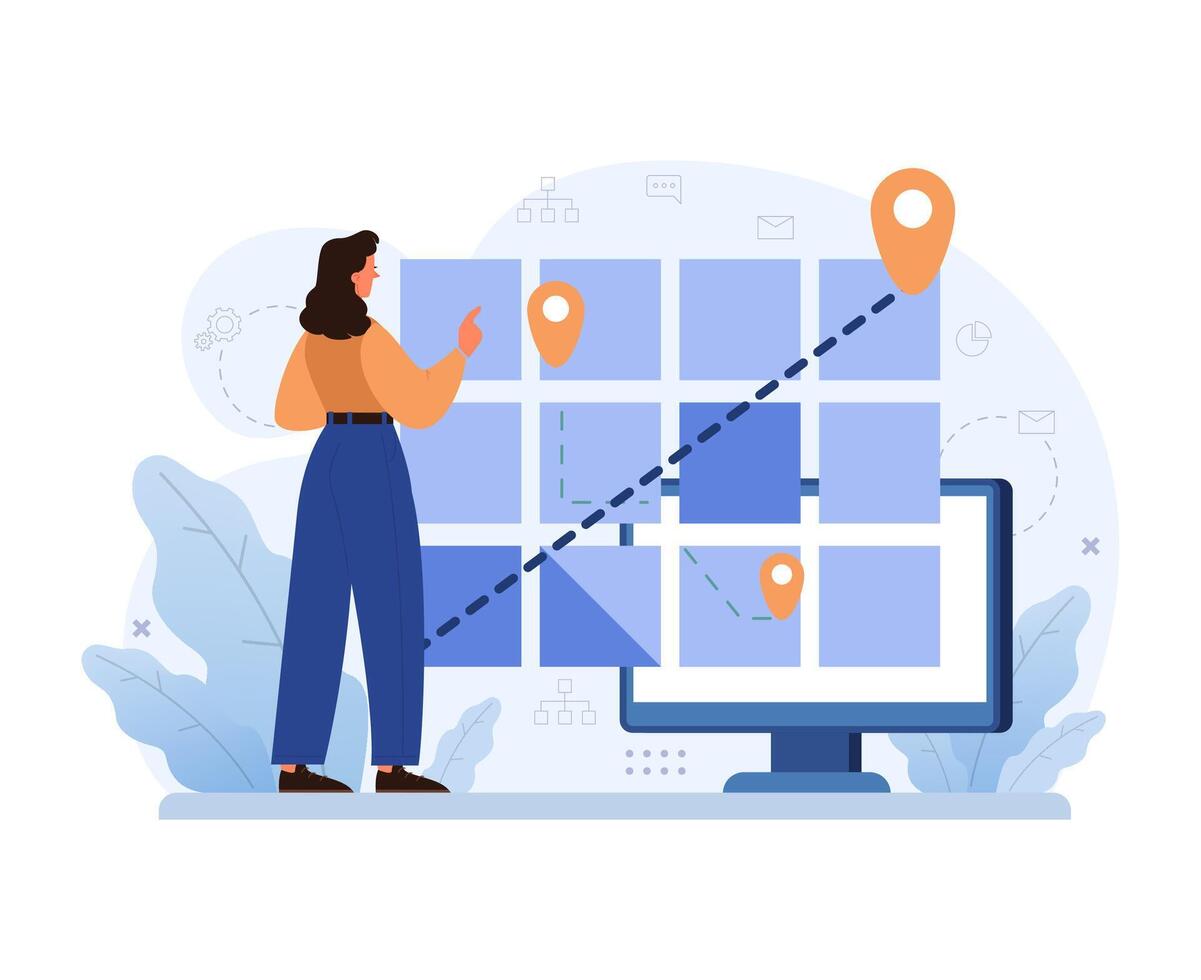 digitaal navigatie concept. vlak vector illustratie