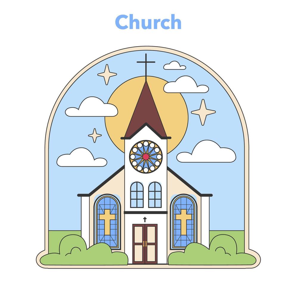 kerk vector icoon. vlak vector illustratie