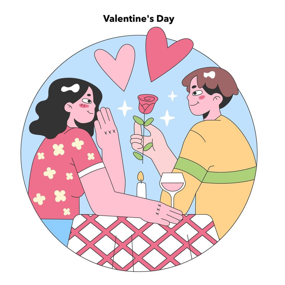 Valentijnsdag dag romantiek. vlak vector illustratie