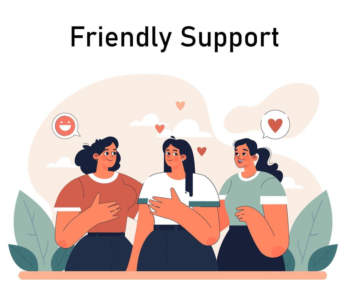 positief verhoudingen. liefhebbend familie verbinding en vrienden steun. vector