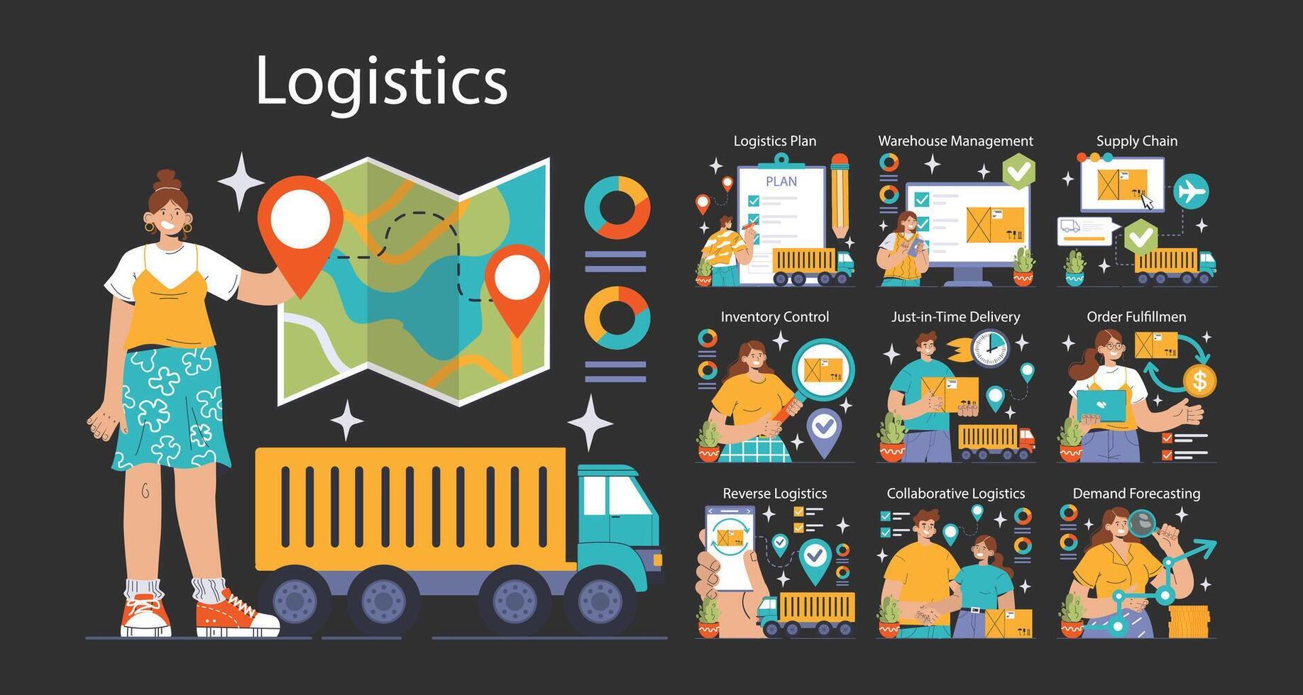 logistiek concept. vlak vector illustratie