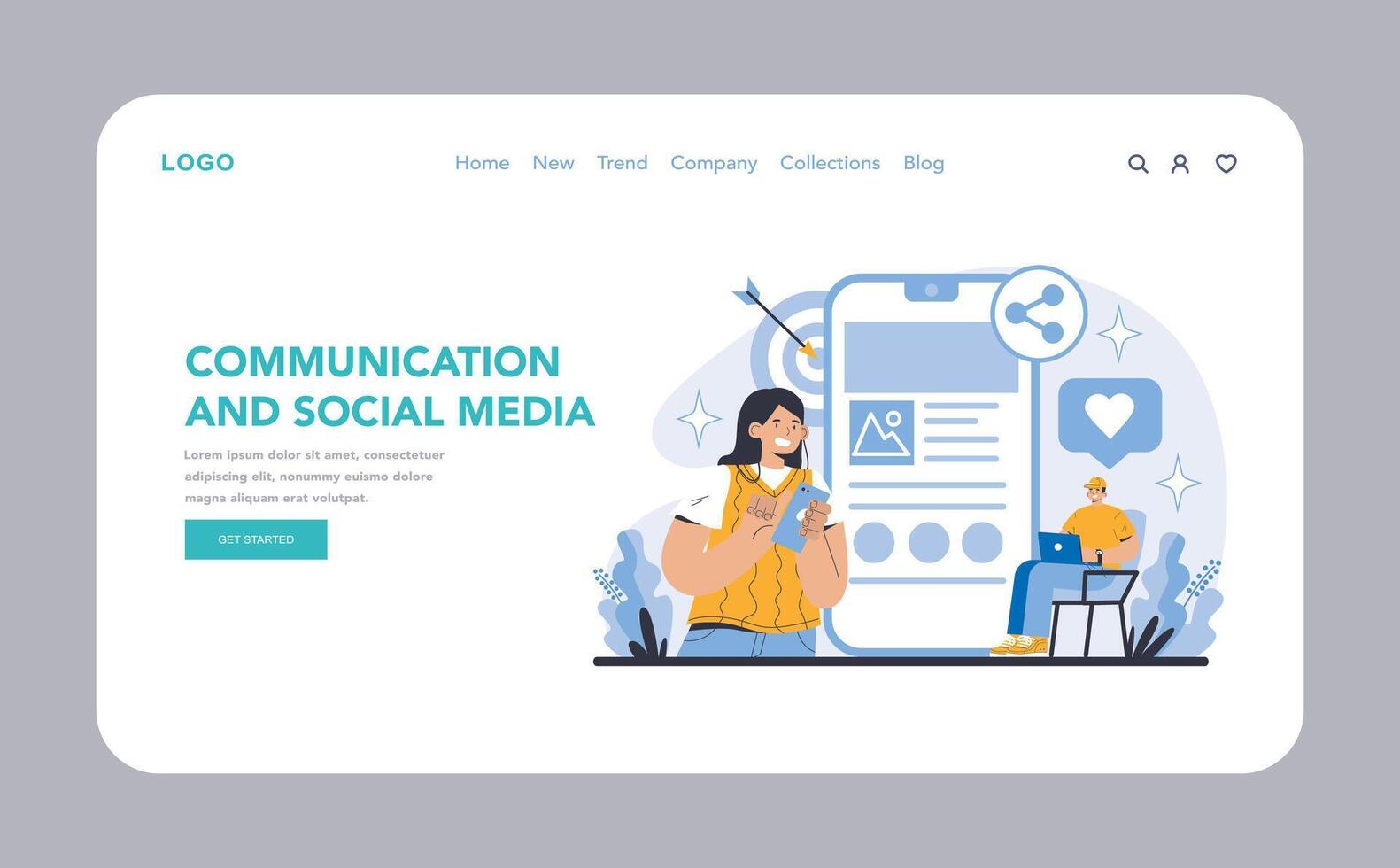 communicatie en sociaal media concept. vlak vector illustratie