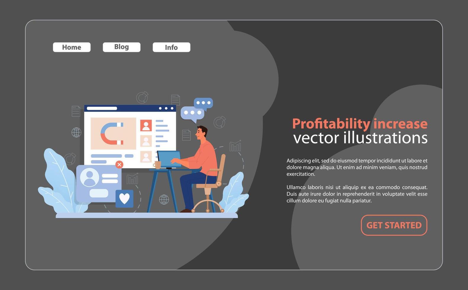 winstgevendheid toenemen strategie. een schoon vector illustratie markeren de analytisch.