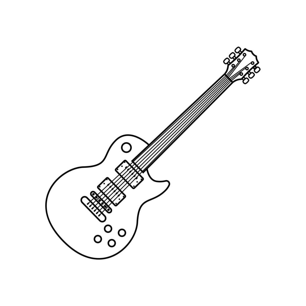gitaar illustratie icoon schets stijl ontwerp geïsoleerd wit achtergrond vector