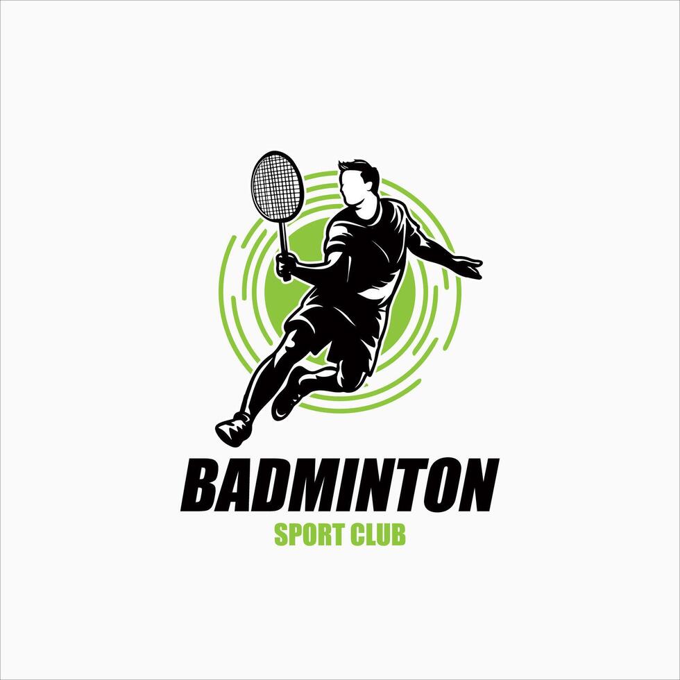 badminton logo creatief sport logo creatief kampioenen atletisch vector