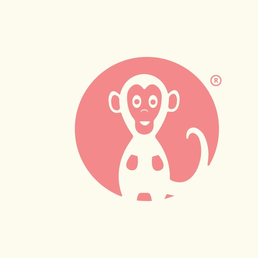 creatief aap logo ontwerp met gemakkelijk concept. geschikt voor ondernemingen en bedrijven vector
