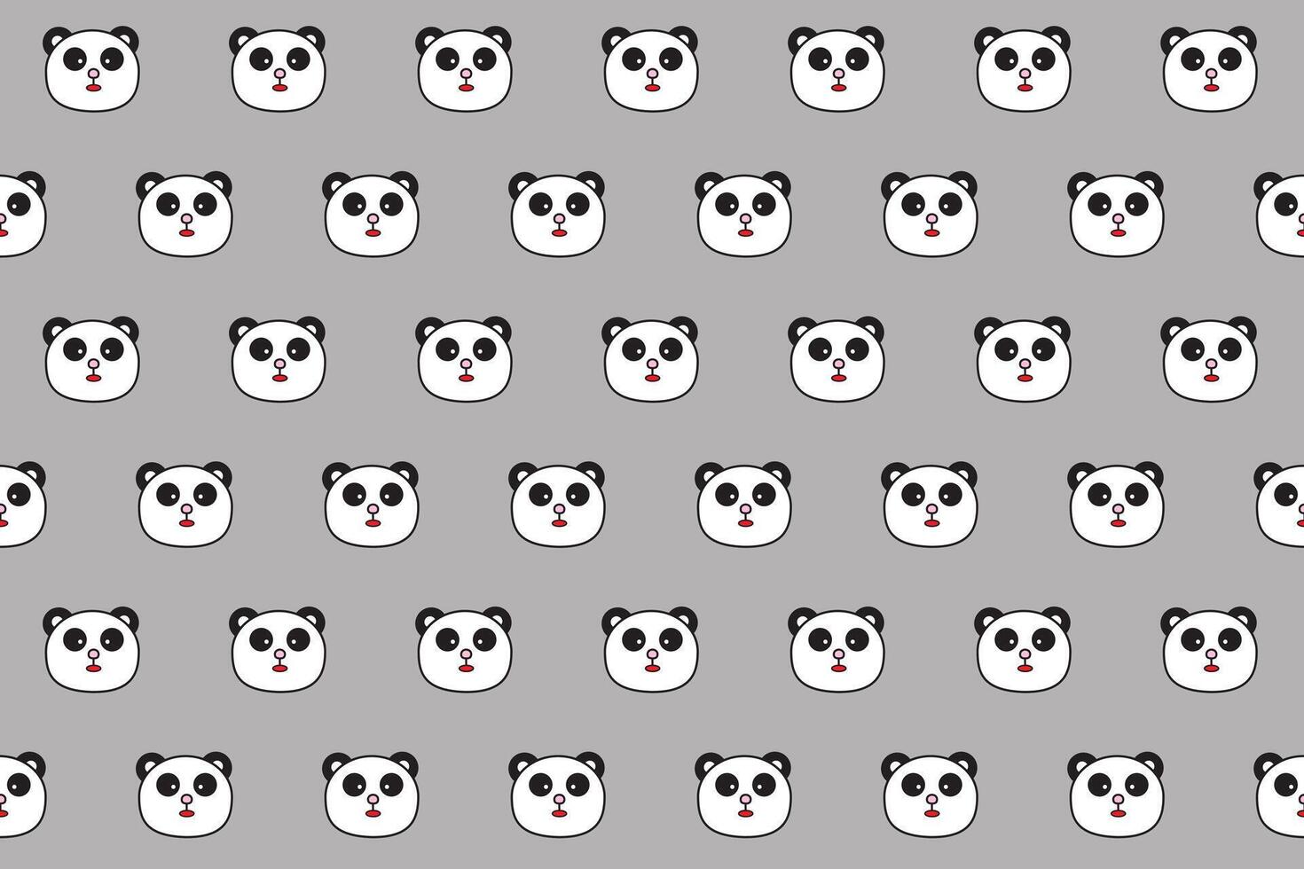 illustratie, behang gezicht van panda beer Aan grijs achtergrond. vector