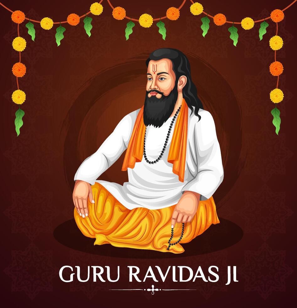 goeroe Ravidas Jayanti groet kaart ontwerp sjabloon vector