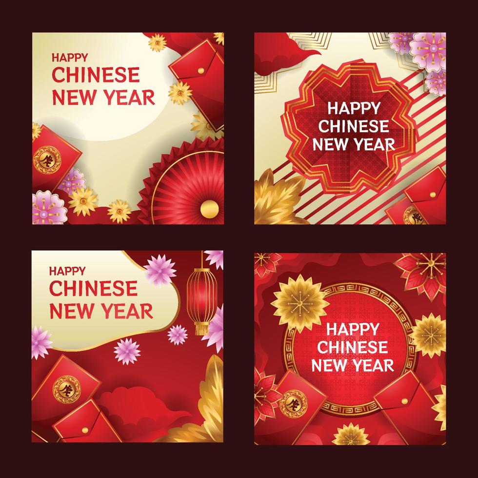 hong bao-kaarten voor chinees nieuwjaar vector