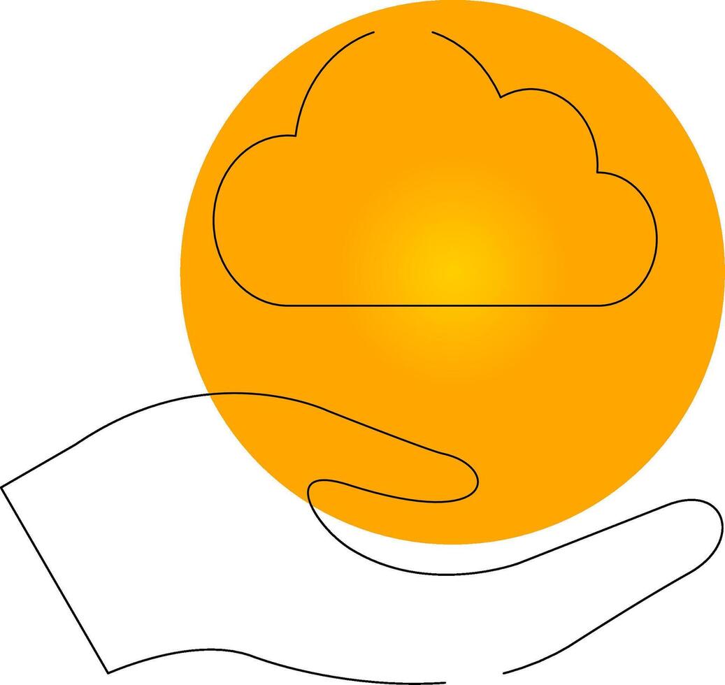 wolk in handen creatief icoon ontwerp vector