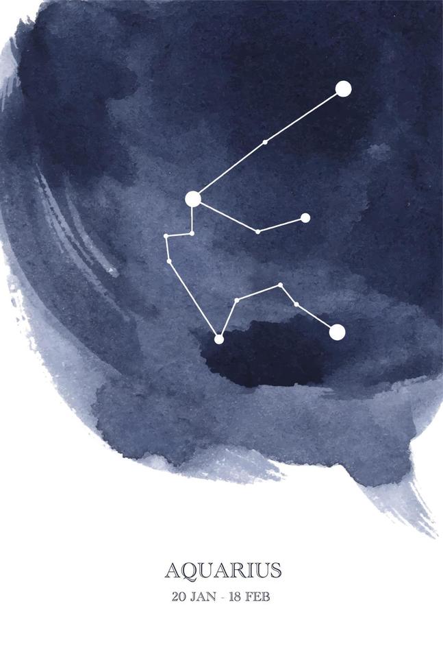 Waterman sterrenbeeld astrologie aquarel illustratie. vector
