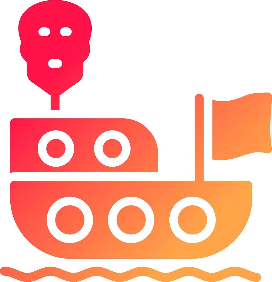 piraten schip creatief icoon ontwerp vector