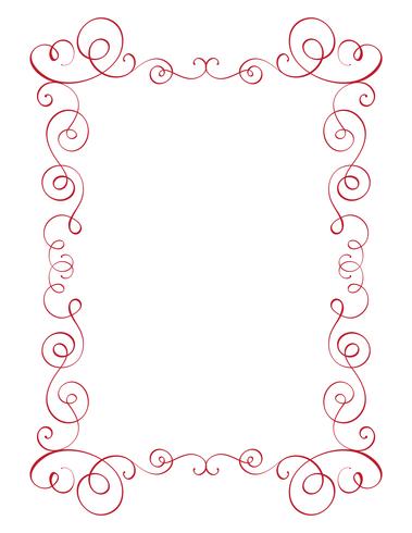 vierkant bloeien kalligrafie vintage frame. Illustratie vector hand getrokken EPS-10