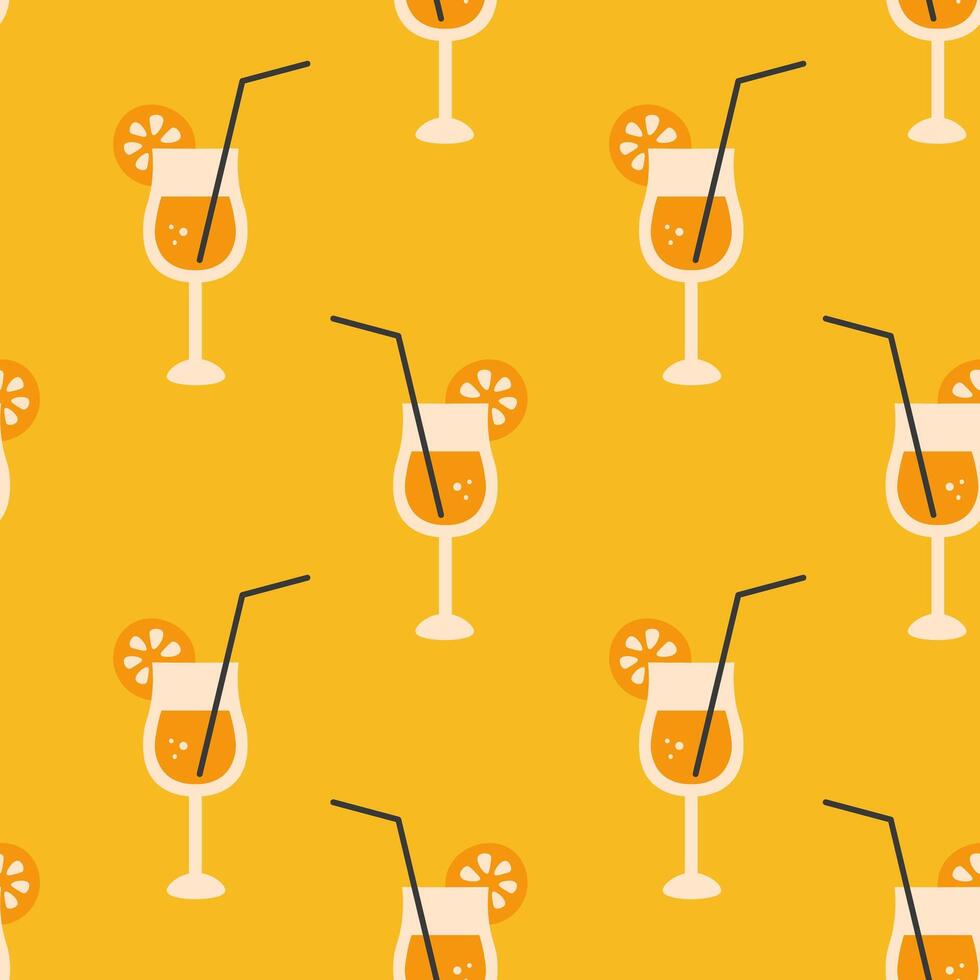 oranje cocktail drinken naadloos patroon vector