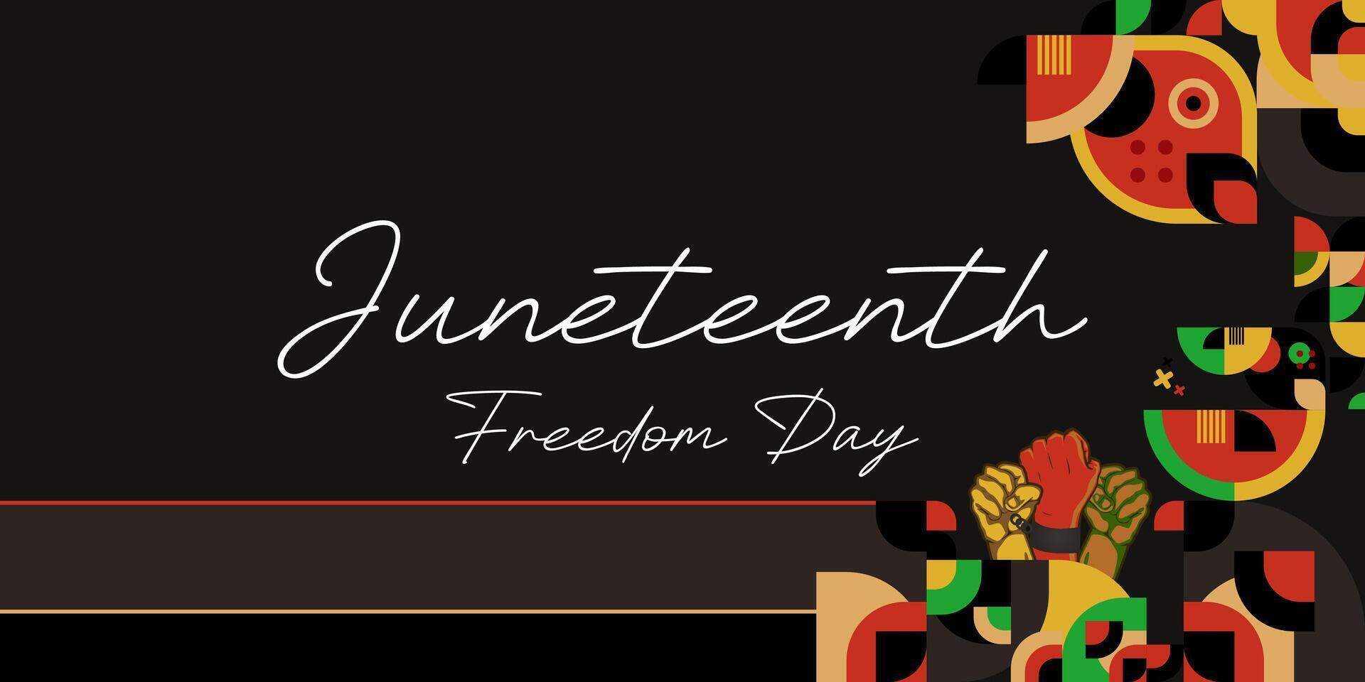 juneteenth vrijheid dag spandoek. Afrikaanse Amerikaans vrijheid dag naar vieren. abstract achtergrond met meetkundig ontwerp voor juneteenth vrijheid dag vector