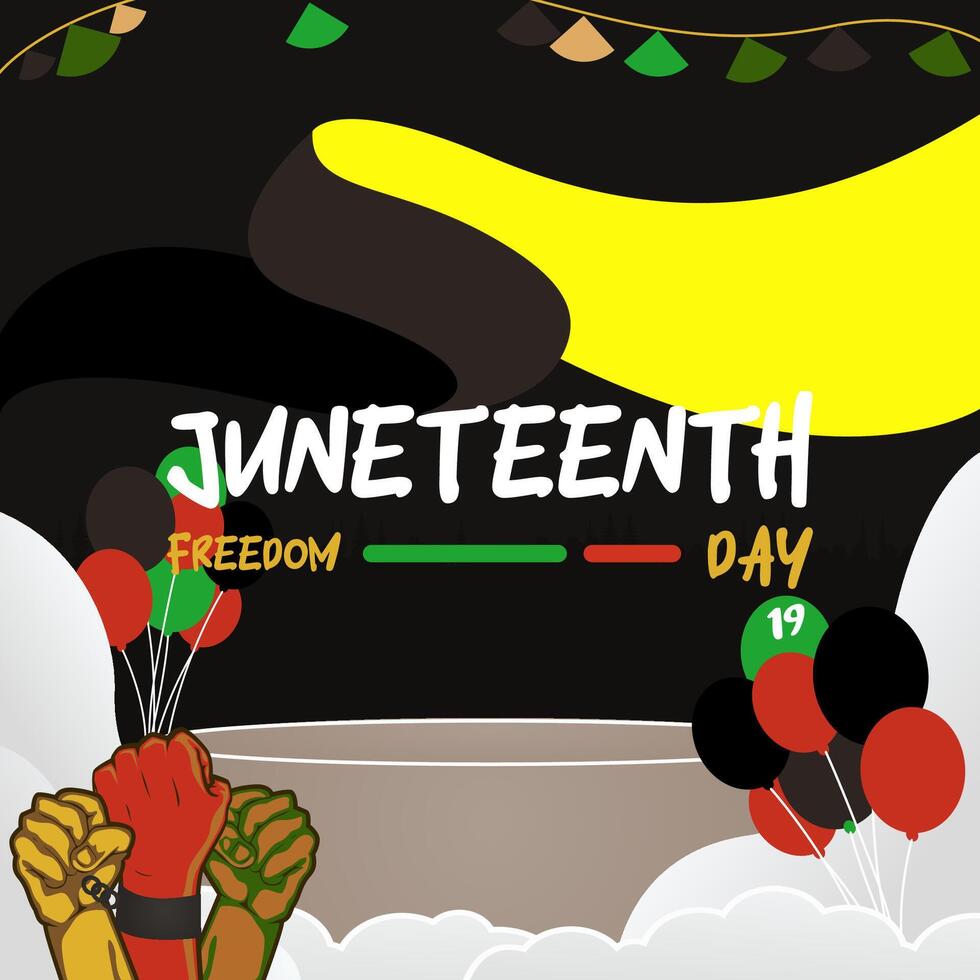 juneteenth vrijheid dag spandoek. Afrikaanse Amerikaans vrijheid dag naar vieren. abstract achtergrond met meetkundig ontwerp voor juneteenth vrijheid dag vector